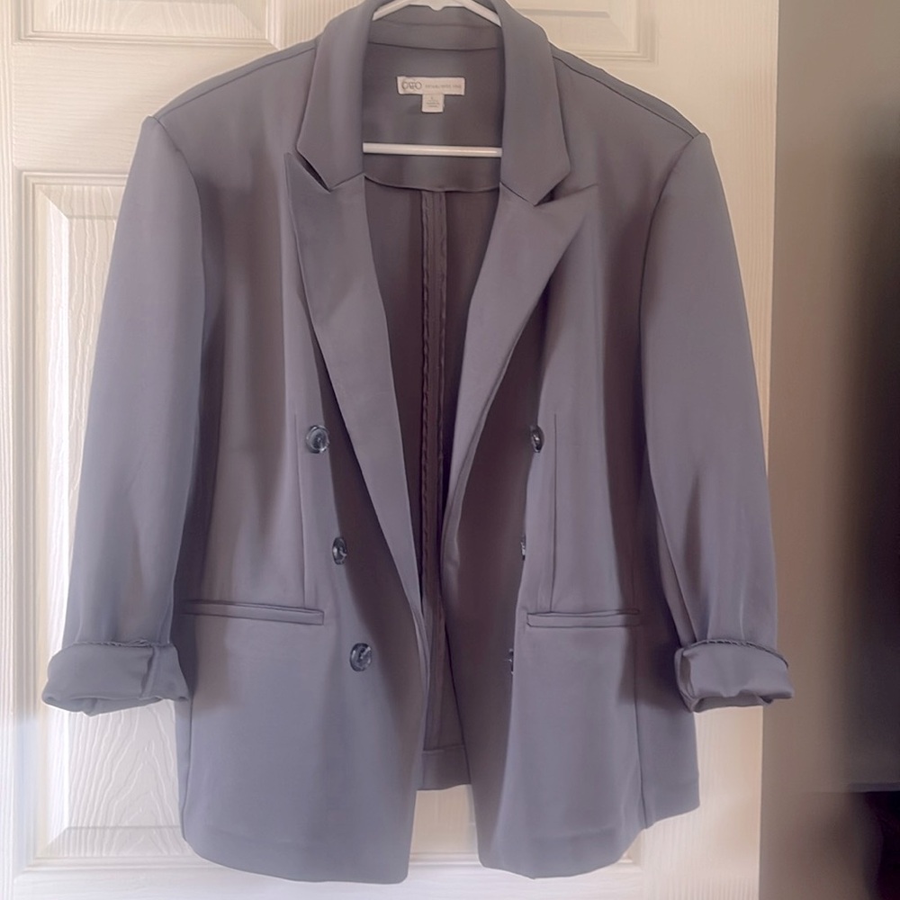 Cato Women's Gray Blazer Size L Euc